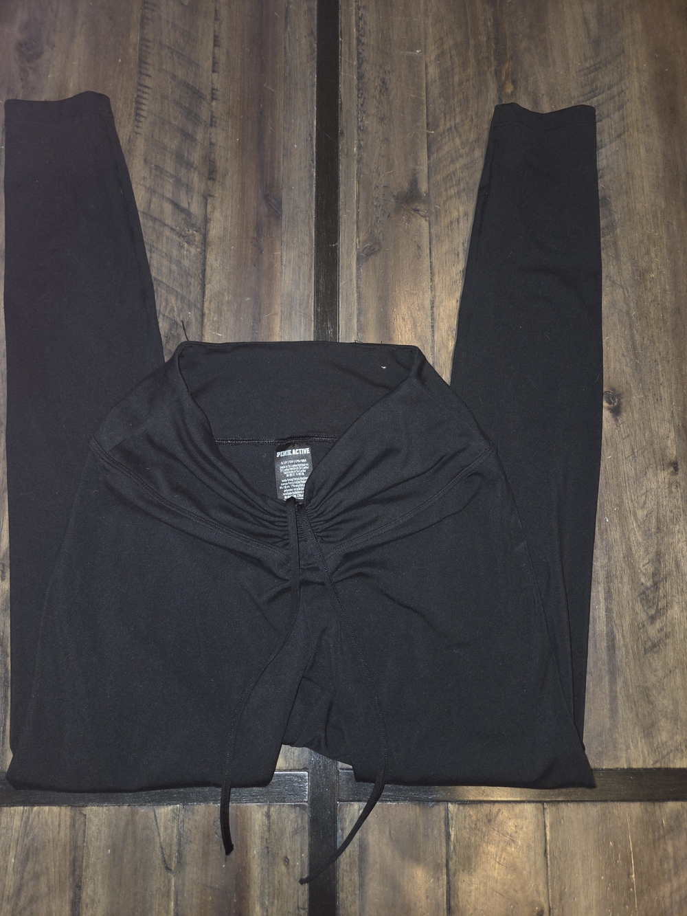 Victorias Secret Leggings PINK Active Black High Waist Adjustable Ruched Pant